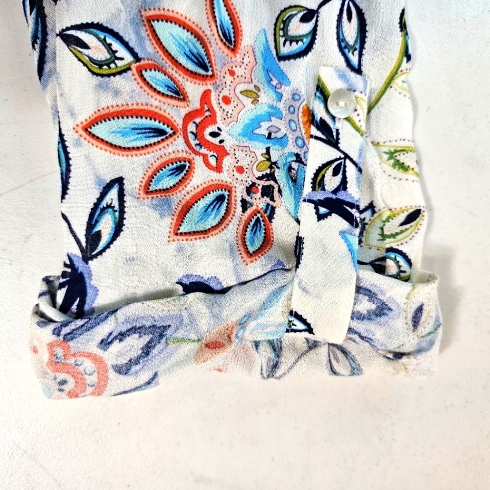 Daniel Rainne Pastel Paisley Floral 3/4 Sleeves Casual Office Medium Top - Picture 9 of 12